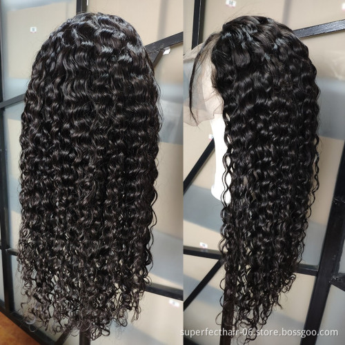 150% Density Brazilian Hair Water Wave Wig With Baby Hair  Pre Plucked Natural Hairline  Lace Front Human Hair Wigs